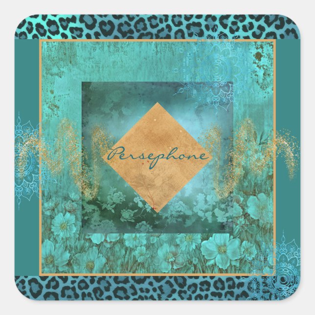 Dicke veridische Aquarellfarbe Quadratischer Aufkleber (Vorderseite)