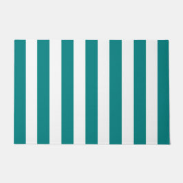 Dicke vertikale Streifen Aquamarin und weiß gestre Fußmatte