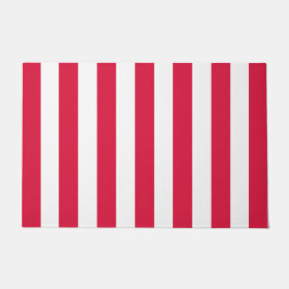Dicke vertikale Streifen Crimson rot und weiß Fußmatte