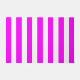 Dicke vertikale Streifen Magenta und weiß gestreif Fußmatte