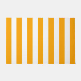 Dicke vertikale Streifen orange und weiß gestriche Fußmatte