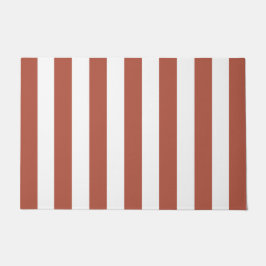 Dicke vertikale Streifen Terrakotta und Weiß Strei Fußmatte