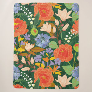 Dicke Vintag Garden Blumenmuster Sherpa Blanket Sherpadecke