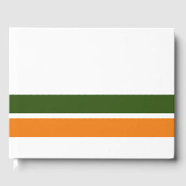 Dicke waldgrüne Orangenstreifen auf Weiß Gästebuch