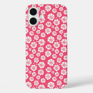 Dicke weiße Blüte in Pink iPhone 16 Plus Hülle