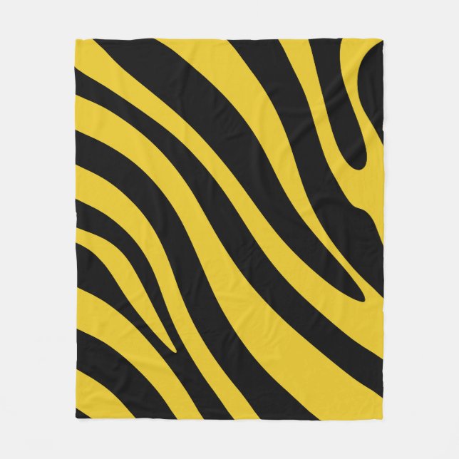 Dicke Zebrastreifen in Gelb und Schwarz Fleecedecke (Vorderseite)