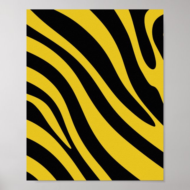 Dicke Zebrastreifen in Gelb und Schwarz Poster (Vorne)