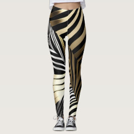 Dicke Zebrastreifen in Metallicen Leggings