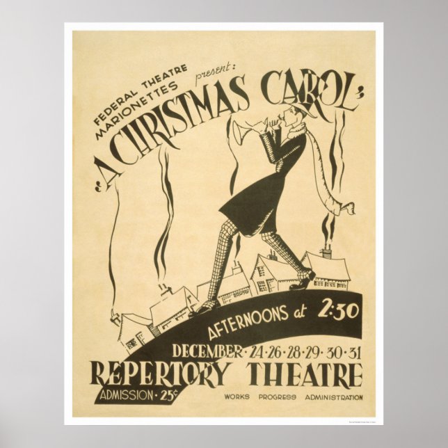 Dickens Christmas Carol 1938 WPA Poster (Vorne)
