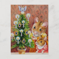 Dickens Christmas Tree Trimming Mouse Art