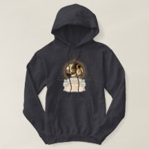 Dickens' Copperfield Quote Gold Blue Hoodie