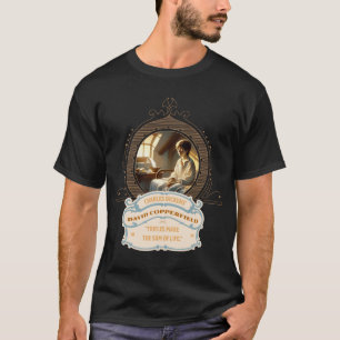 Dickens Copperfield Zitat Gold Blau T-Shirt