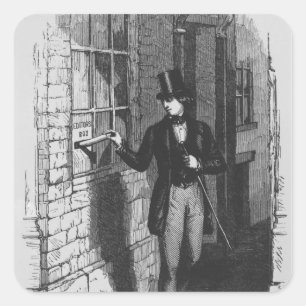 Dickens, das sein erstes literarisches setzt quadratischer aufkleber