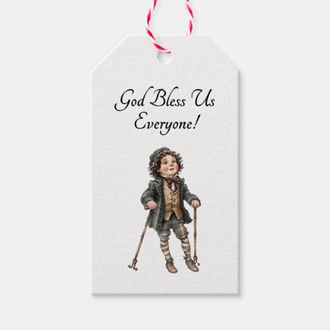 Dickens Eine Weihnachtsgeschichte Tiny Tim Geschen Geschenkanhänger (Vorderseite)