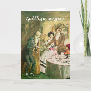 Dickens Scrooge Vintage Illustration Weihnachten Karte