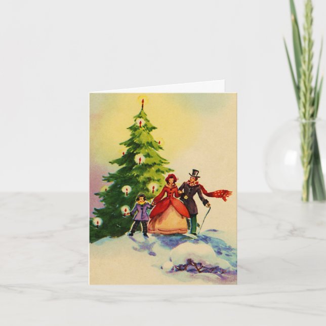 Dickens style Christmas illustration Karte (Vorderseite)