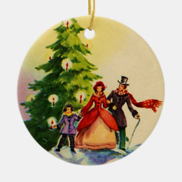 Dickens style Christmas illustration Keramik Ornament