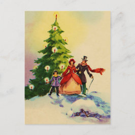Dickens style Christmas illustration Postkarte