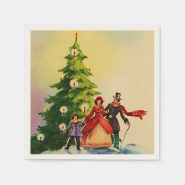 Dickens style Christmas illustration Serviette