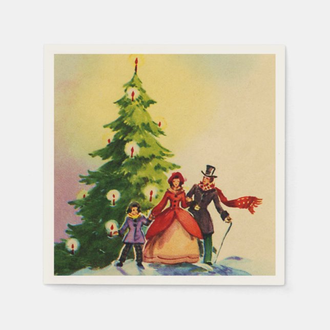 Dickens style Christmas illustration Serviette (Vorderseite)