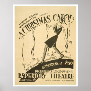 Dickens Weihnachten Carol WPA 1938 Poster