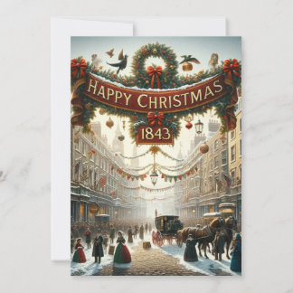 Dickensian Inspiriert ‘Happy Christmas Cards’ Feiertagskarte