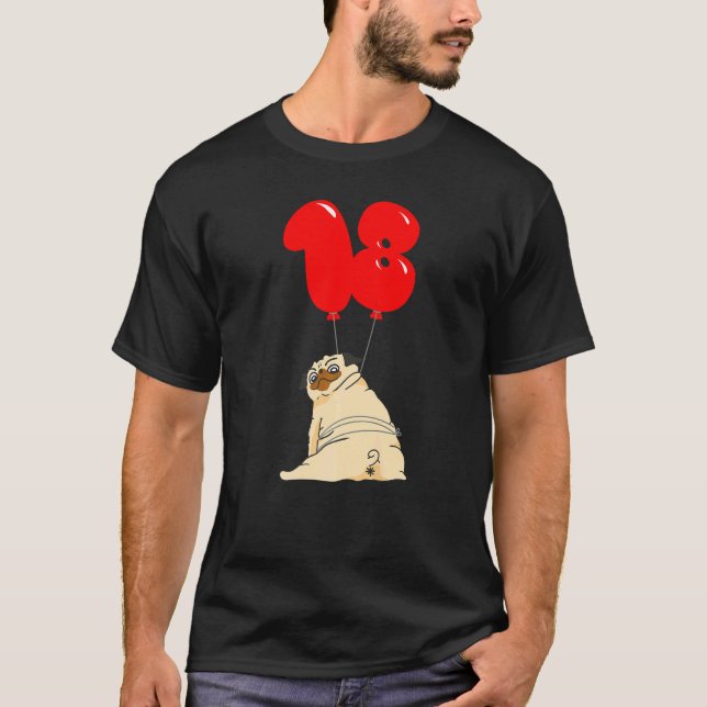 Dicker Mops 18. Geburtstag Kinderballonparty T-Shirt (Vorderseite)