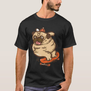 Dicker Mops spielt Surf Skate T-Shirt