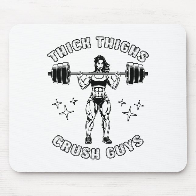 Dicker Oberschenkel Crush Typ Funny Gym Workout Bo Mousepad (Vorne)