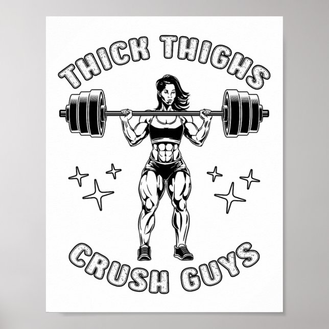 Dicker Oberschenkel Crush Typ Funny Gym Workout Bo Poster (Vorne)