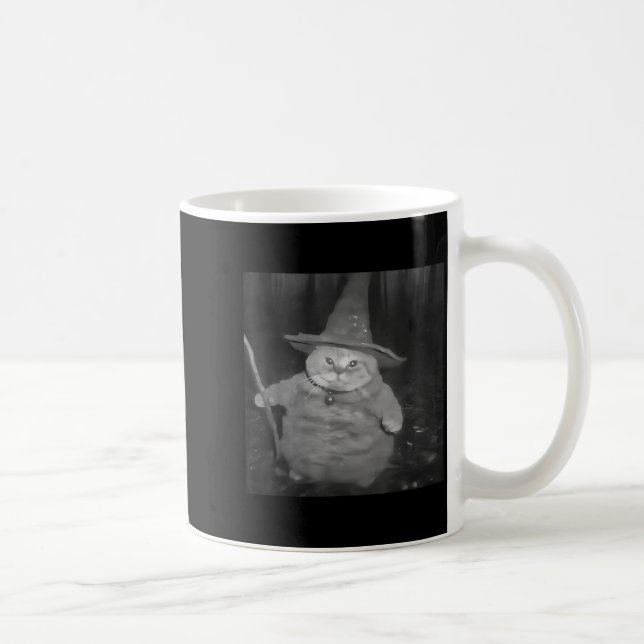 Dicker Zauberer Katze Dickes Kätzchen Zauberer Lus Kaffeetasse (Rechts)