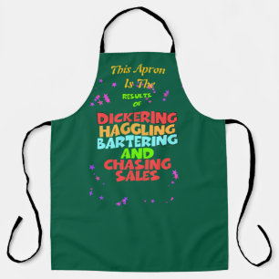 Dickering Haggling Bartering Green Funny Koch Schürze