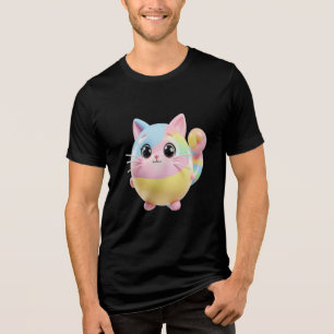 Dickes Pastell-Regenbogen-Katz-Shirt Tri-Blend Shirt