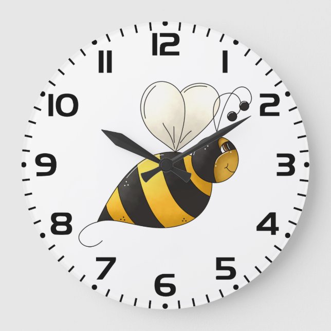 Dickflügelige Hummel Große Wanduhr (Vorderseite)
