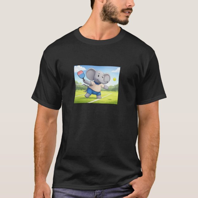 Dickhäuter-Pickleball-Elefant T-Shirt (Vorderseite)