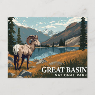 Dickhornschaf im Great Basin - Vintage-Kunst Postkarte