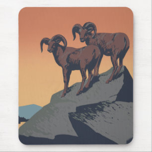 Dickhornschafe American West Wildlife Mousepad