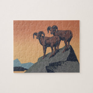 Dickhornschafe American West Wildlife Puzzle