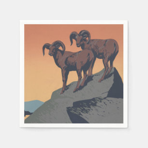 Dickhornschafe American West Wildlife Serviette