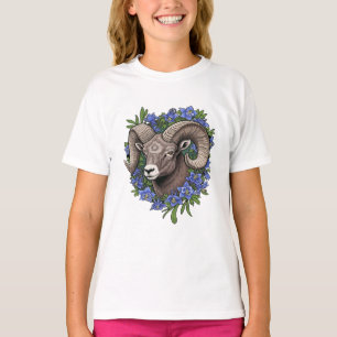 Dickhornschafe und blaue Colorado-Columbine-Blumen T-Shirt