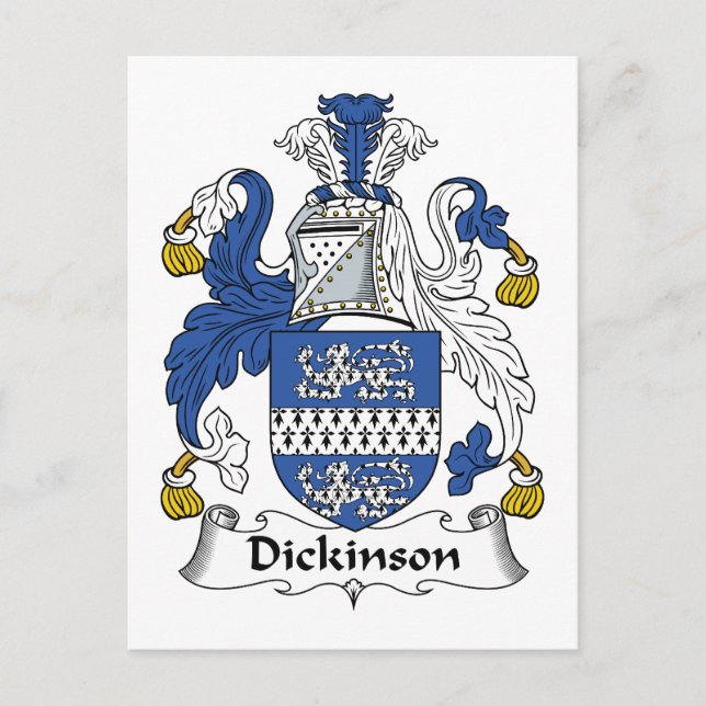 Dickinson Familienwappen Postkarte (Vorderseite)