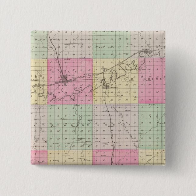Dickinson Landkreis, Kansas Button (Vorderseite)