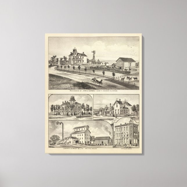 Dickinson Landkreis Residences, Kansas Leinwanddruck (Vorderseite)