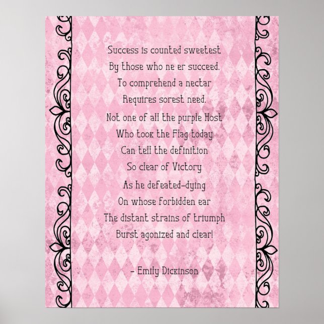 Dickinson's Erfolg Sweetest Poem Pink Poster (Vorne)