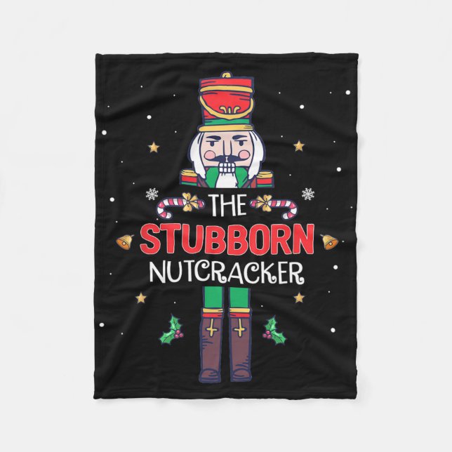 Dickköpfiger Nussknacker Lustiger Weihnachten Fami Fleecedecke (Vorderseite)