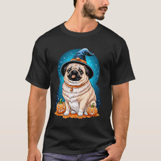 "Dickliches Pug in Hexenhut Halloween-Kunstserie A T-Shirt