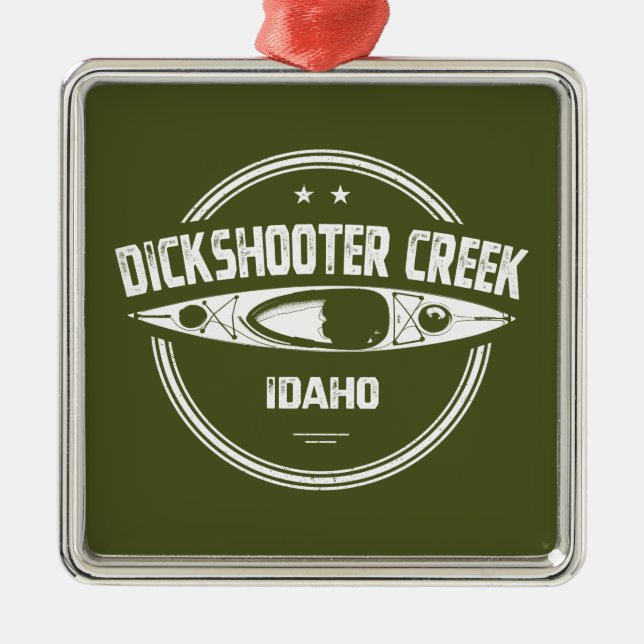 Dickshooter Creek Idaho Kayaking Ornament Aus Metall (Vorne)