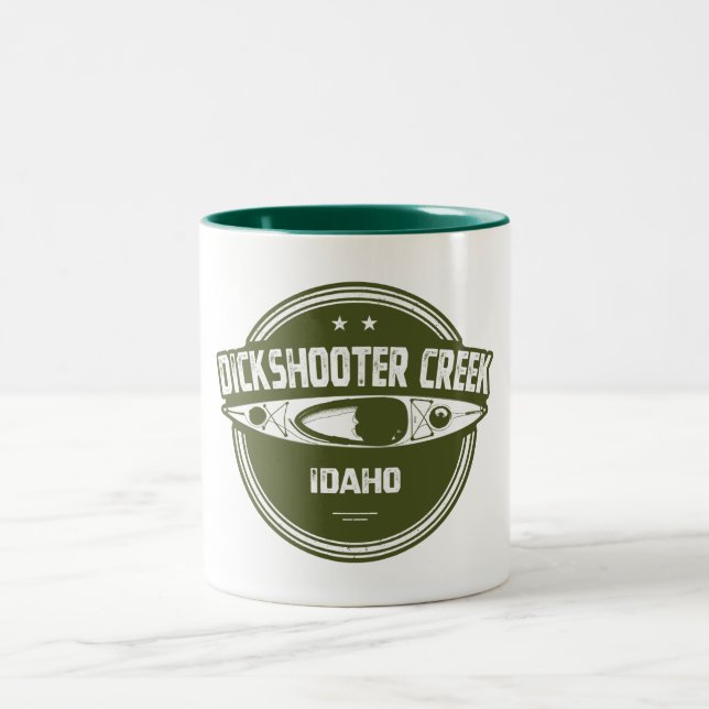 Dickshooter Creek Idaho Kayaking Zweifarbige Tasse (Mittel)