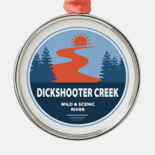 Dickshooter Creek Wild und Landschaftlicher Fluss  Ornament Aus Metall
