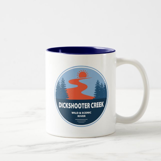 Dickshooter Creek Wild und Landschaftlicher Fluss  Zweifarbige Tasse (Rechts)